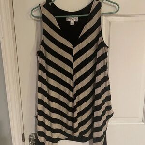 Striped Black and Cream Tank Top